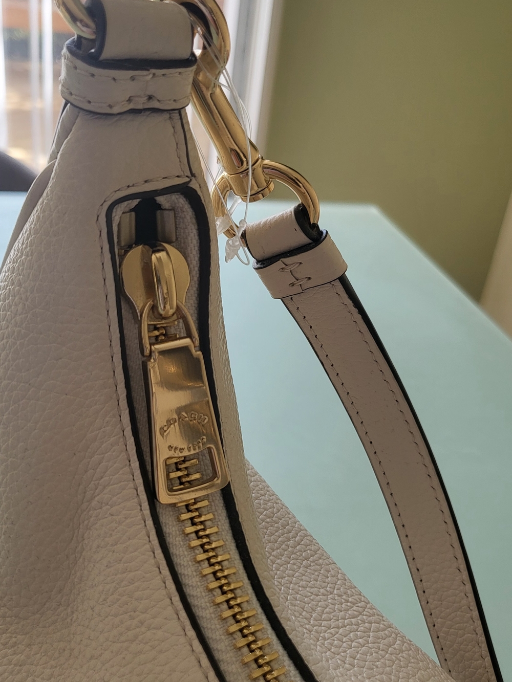 Coach Cream Pebbled Leather Shoulder Hobo with Gold Hardware - Picture 9 of 11